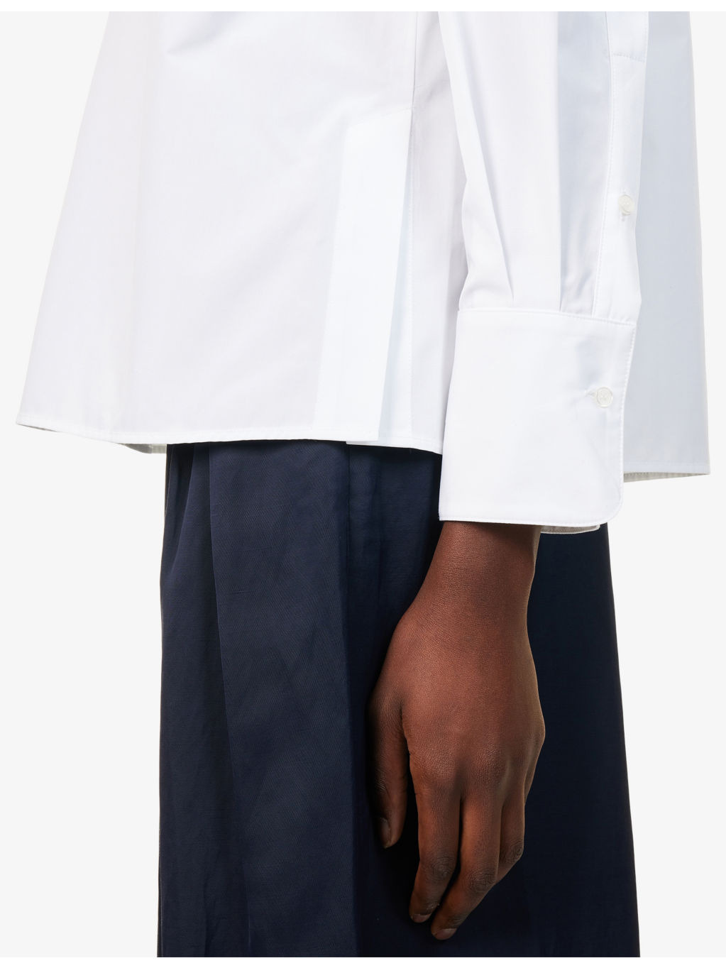 E.B. Crystal-Collar Cotton-Poplin Shirt - 6