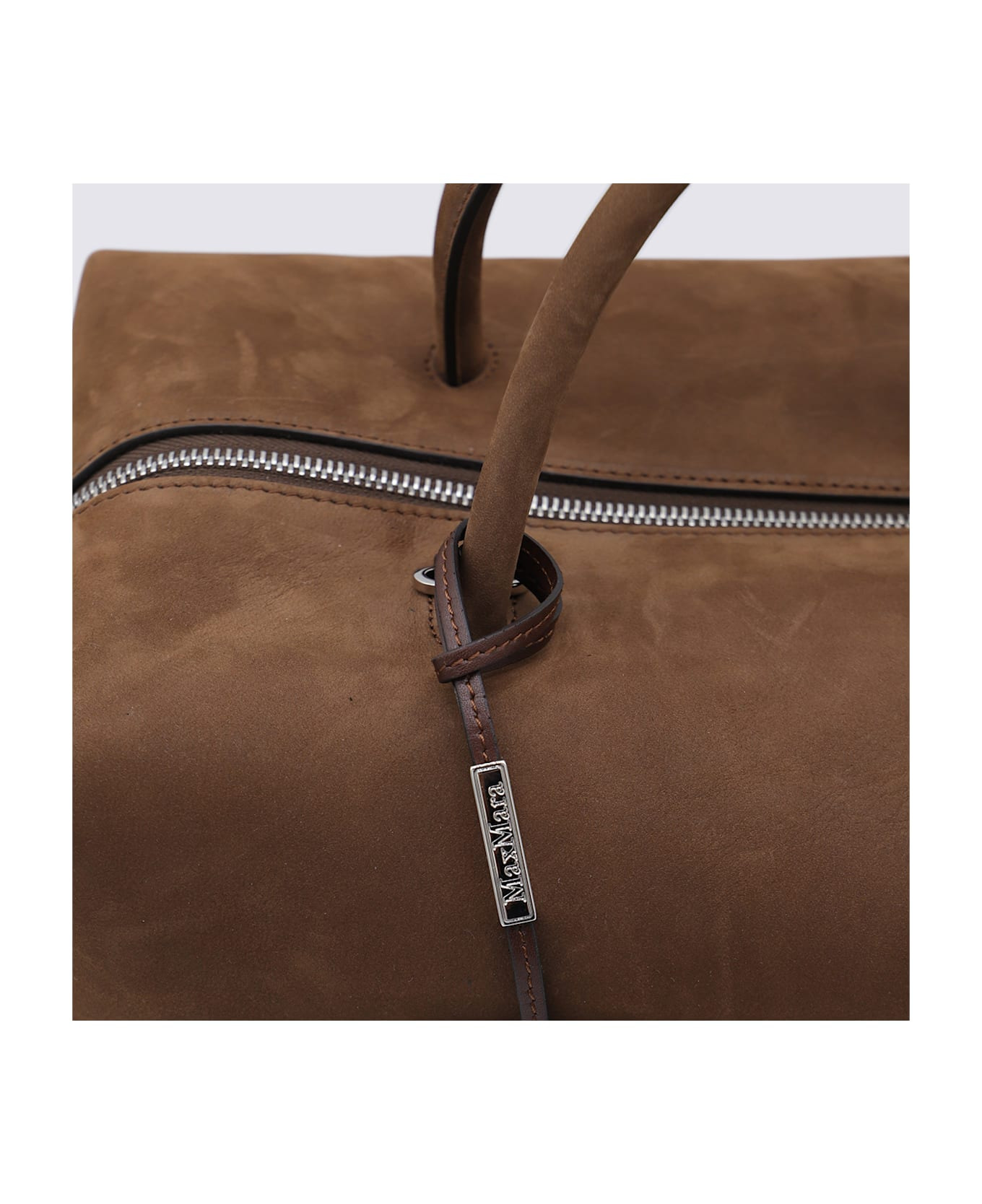 Brown Old Suede Leather Top Handle Bag - 3