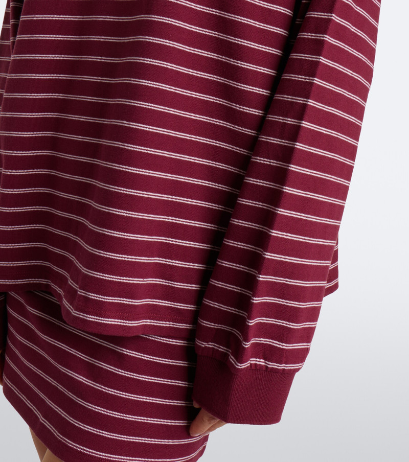 Striped cotton-blend piqué polo sweater 4