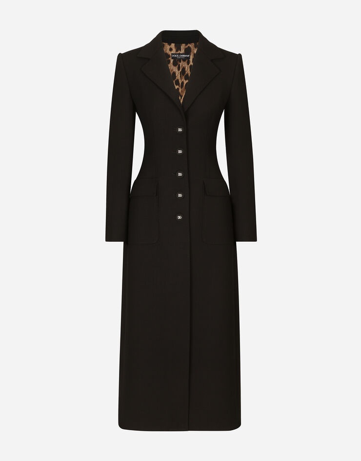 Single-breasted double crepe coat - 1