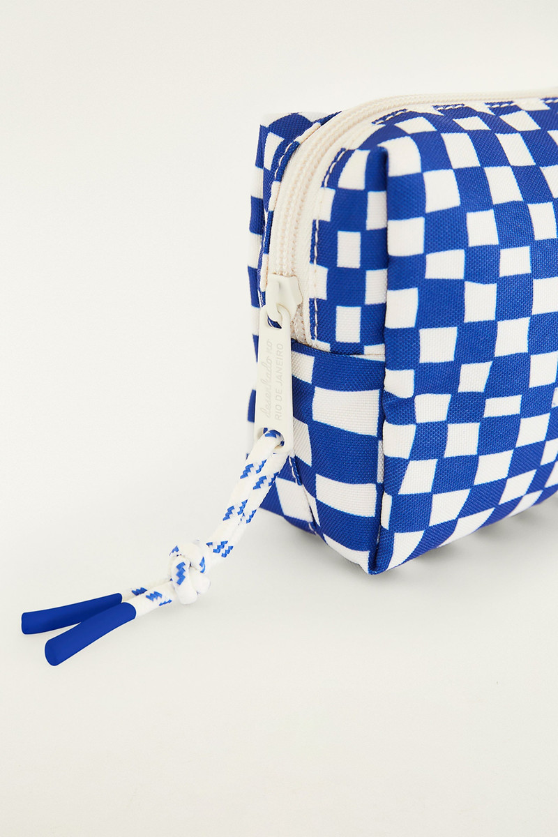 Blue Checkered Dream Pouch Bag 4