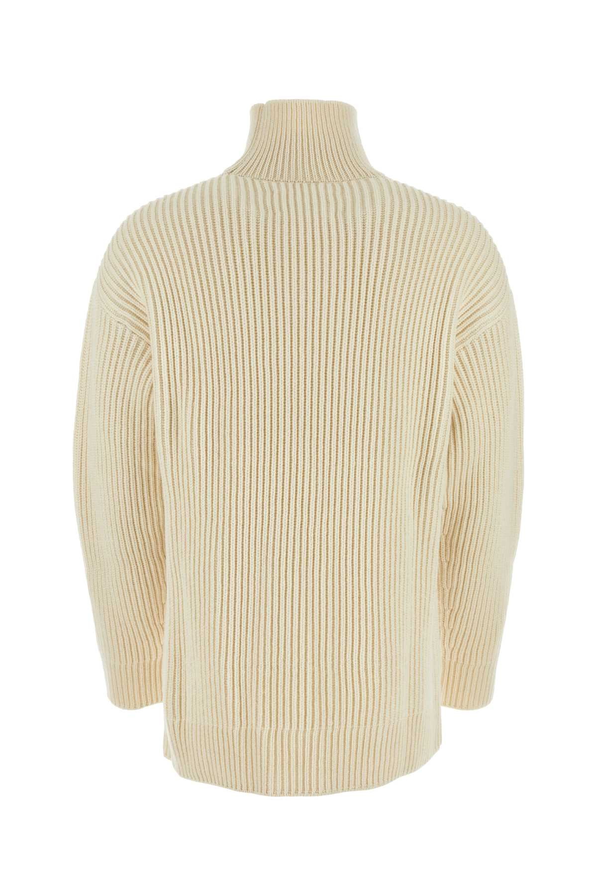 Jil Sander Men Ivory Wool Sweater - 2
