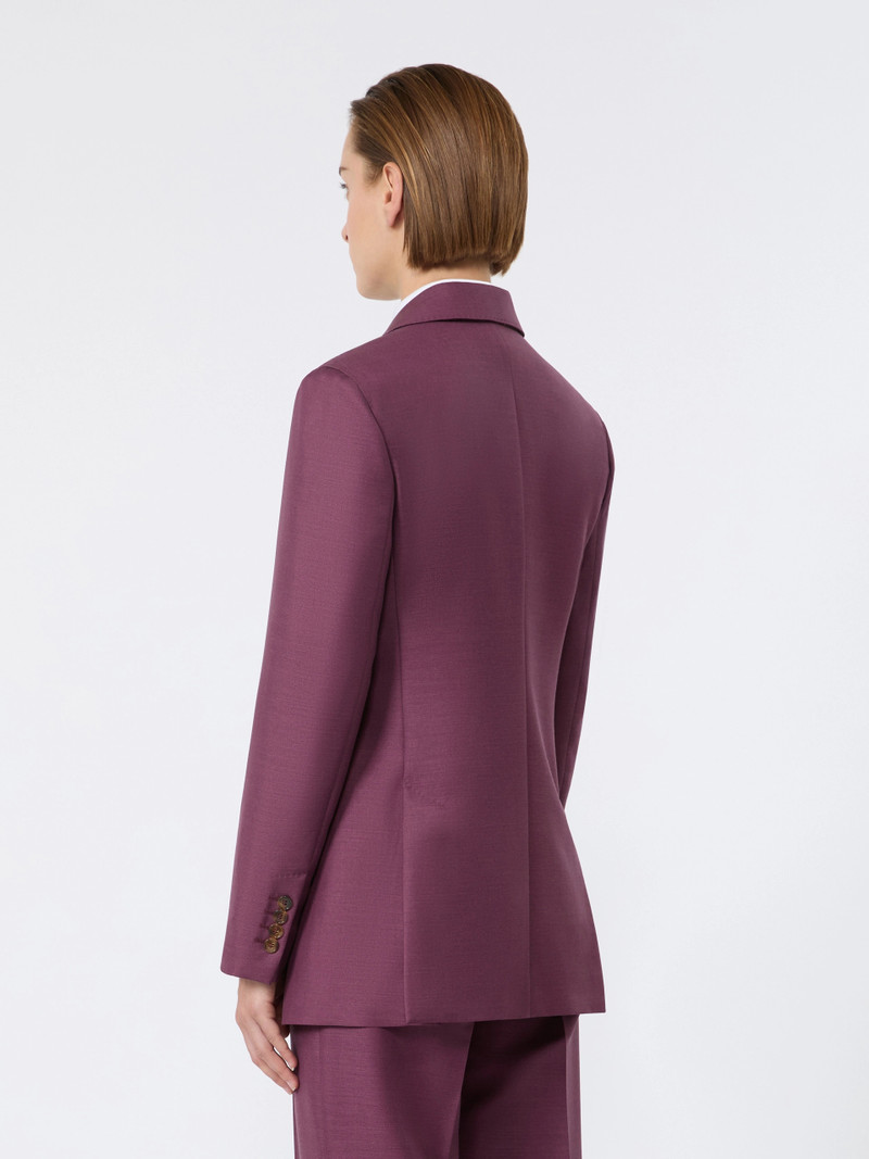 STAFFA Wool, mohair and silk double-breasted blazer - WINE-COLOURED 4