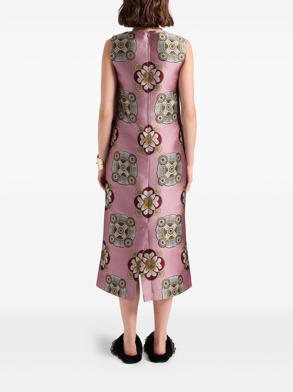 floral-print sleeveless midi dress - 3
