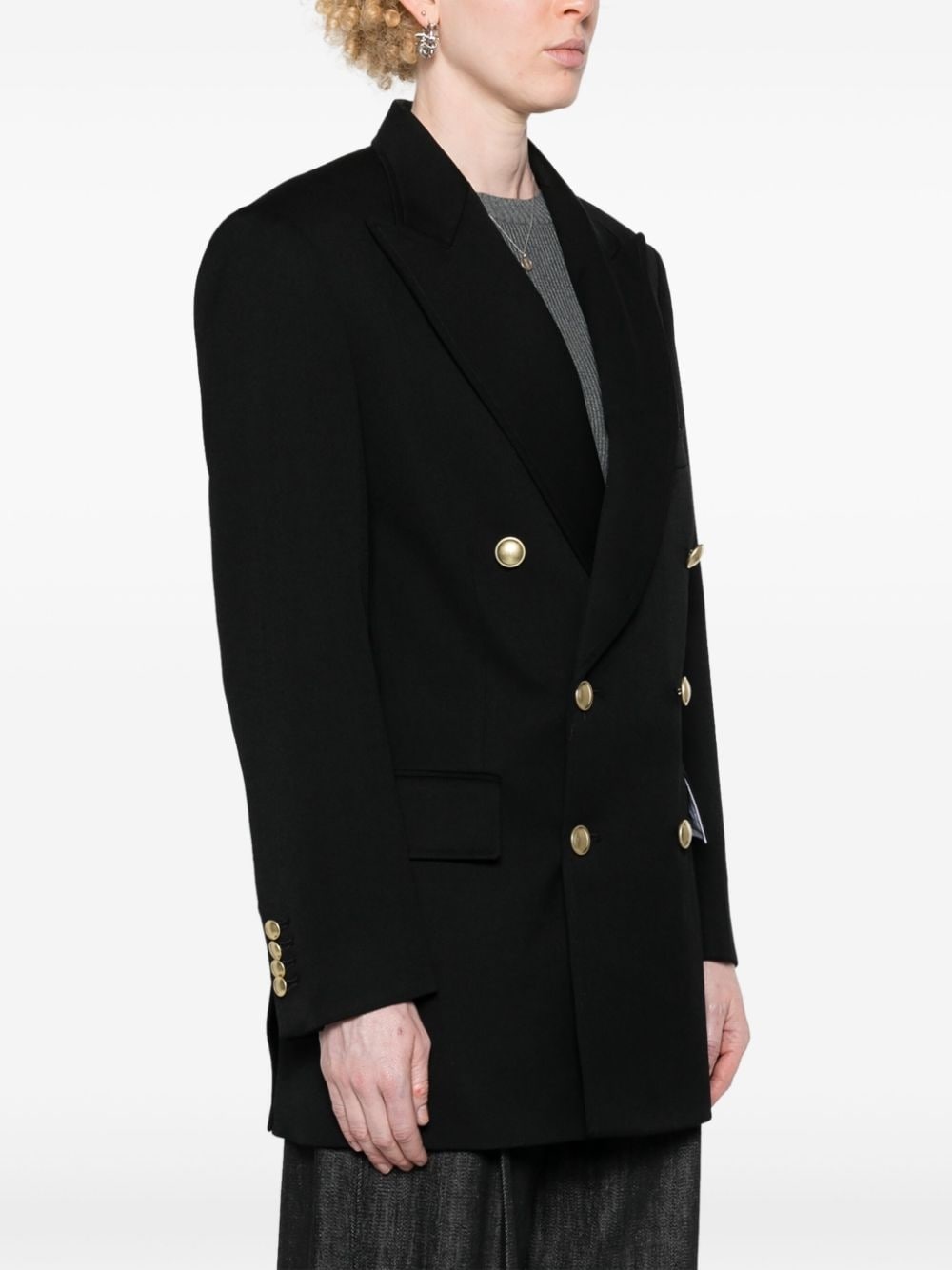 peak-lapels double-breasted blazer - 3