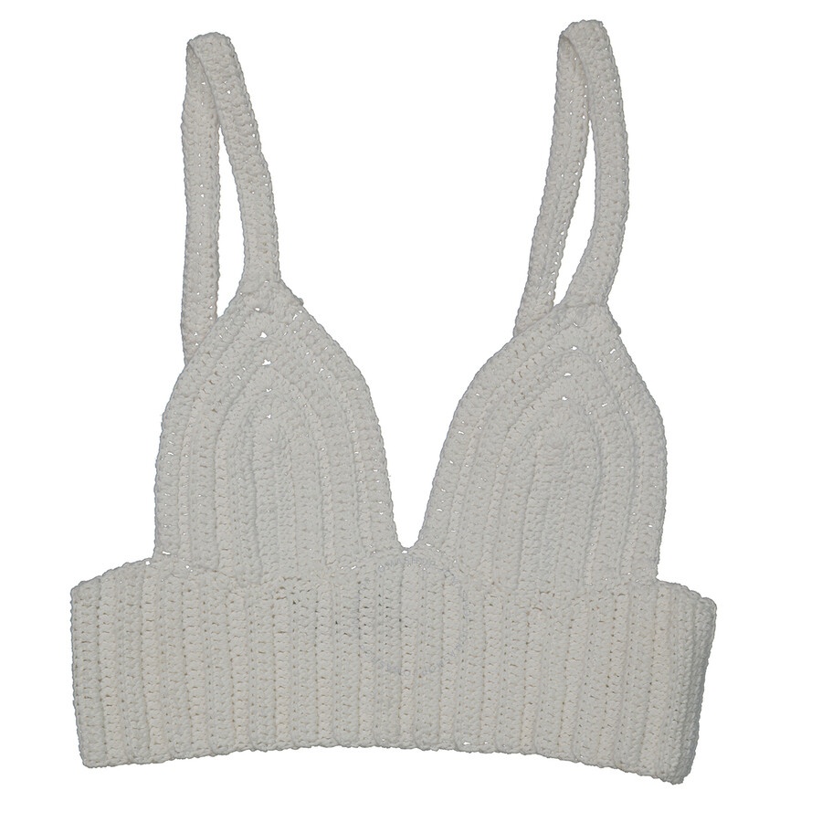 System Ladies Off White Crochet Top - 4