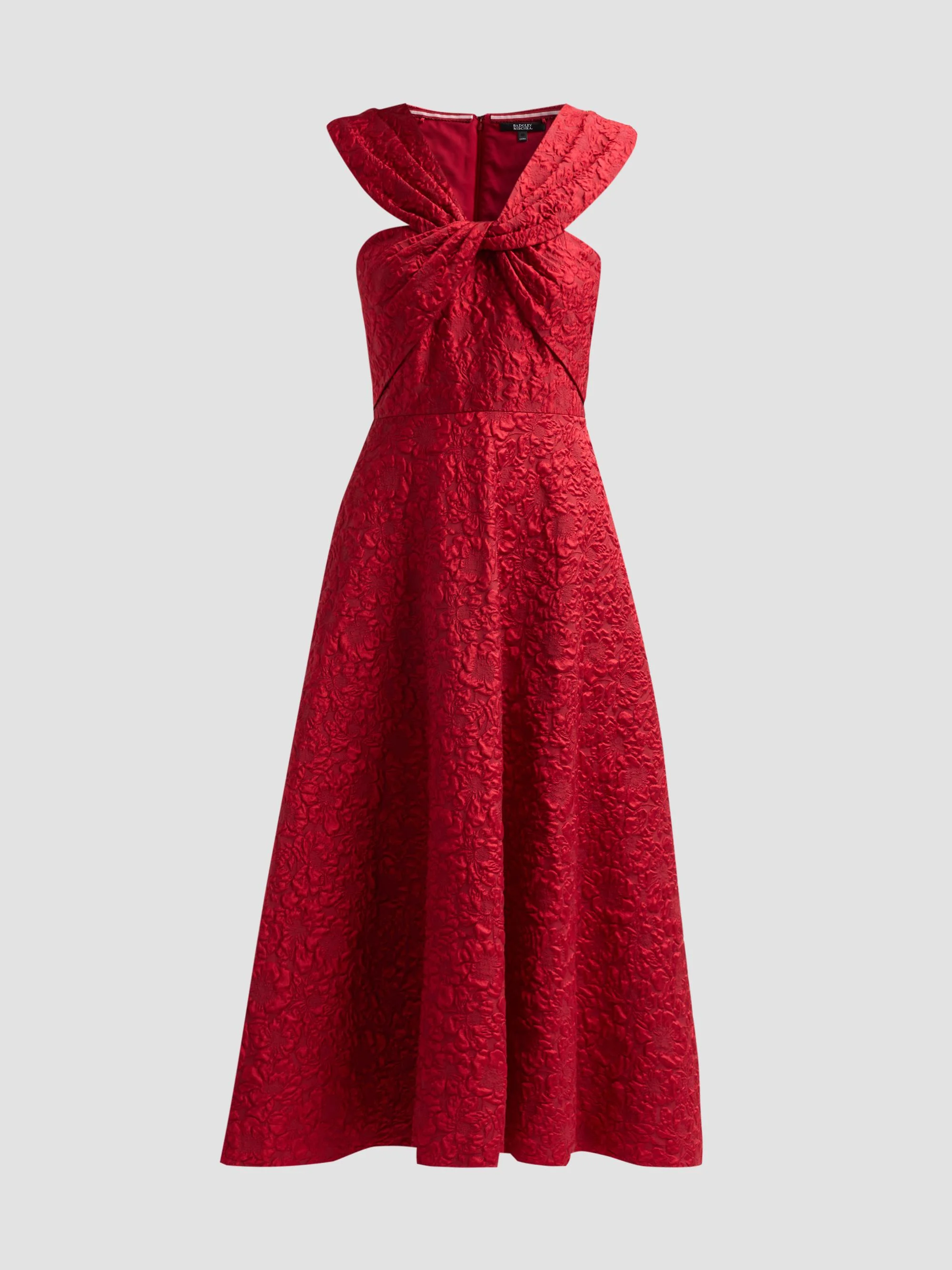 Women's Textured Twist Off-the-Shoulder Cocktail Dress - Red - 1