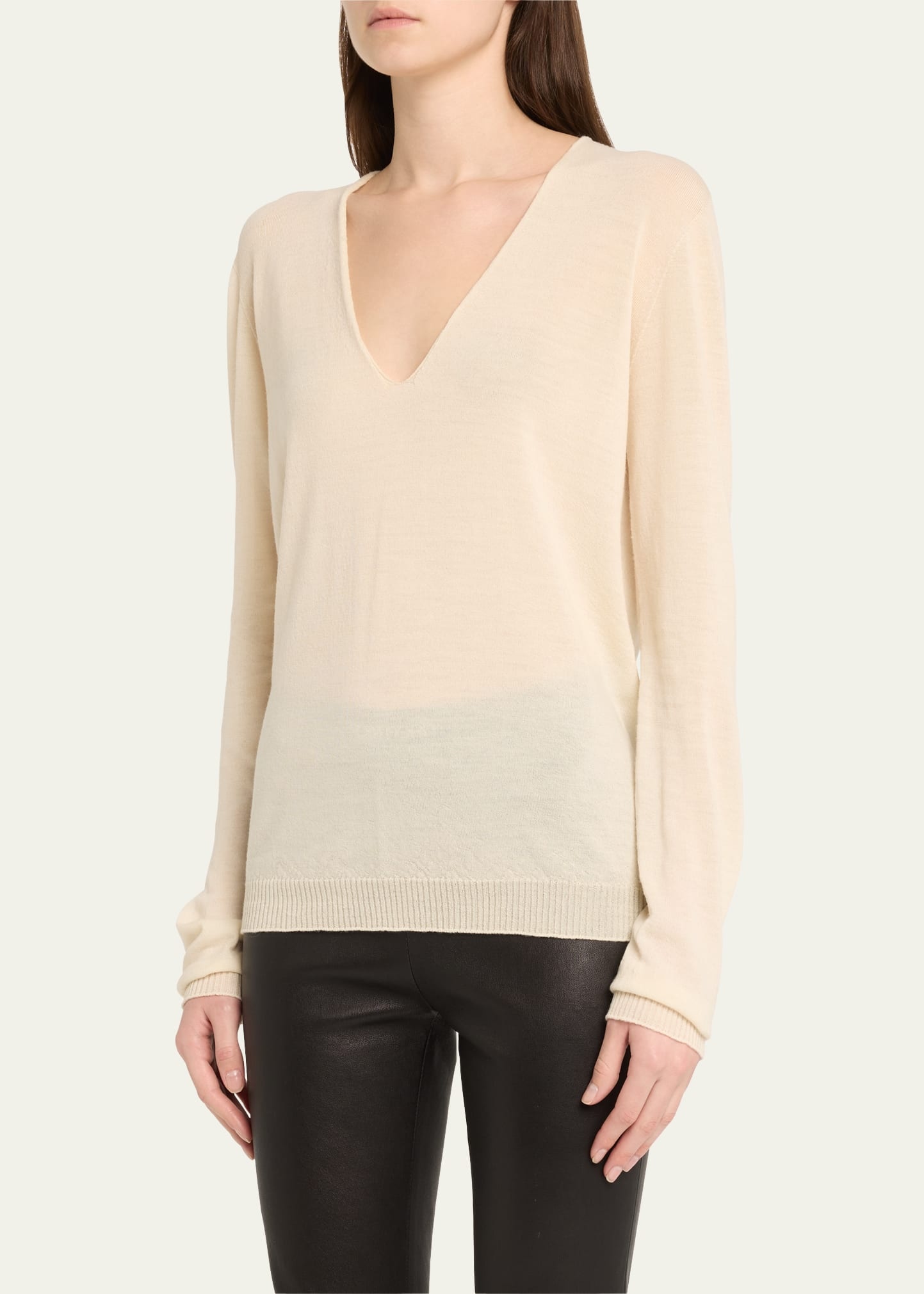 V-Neck Wool Sweater - 4