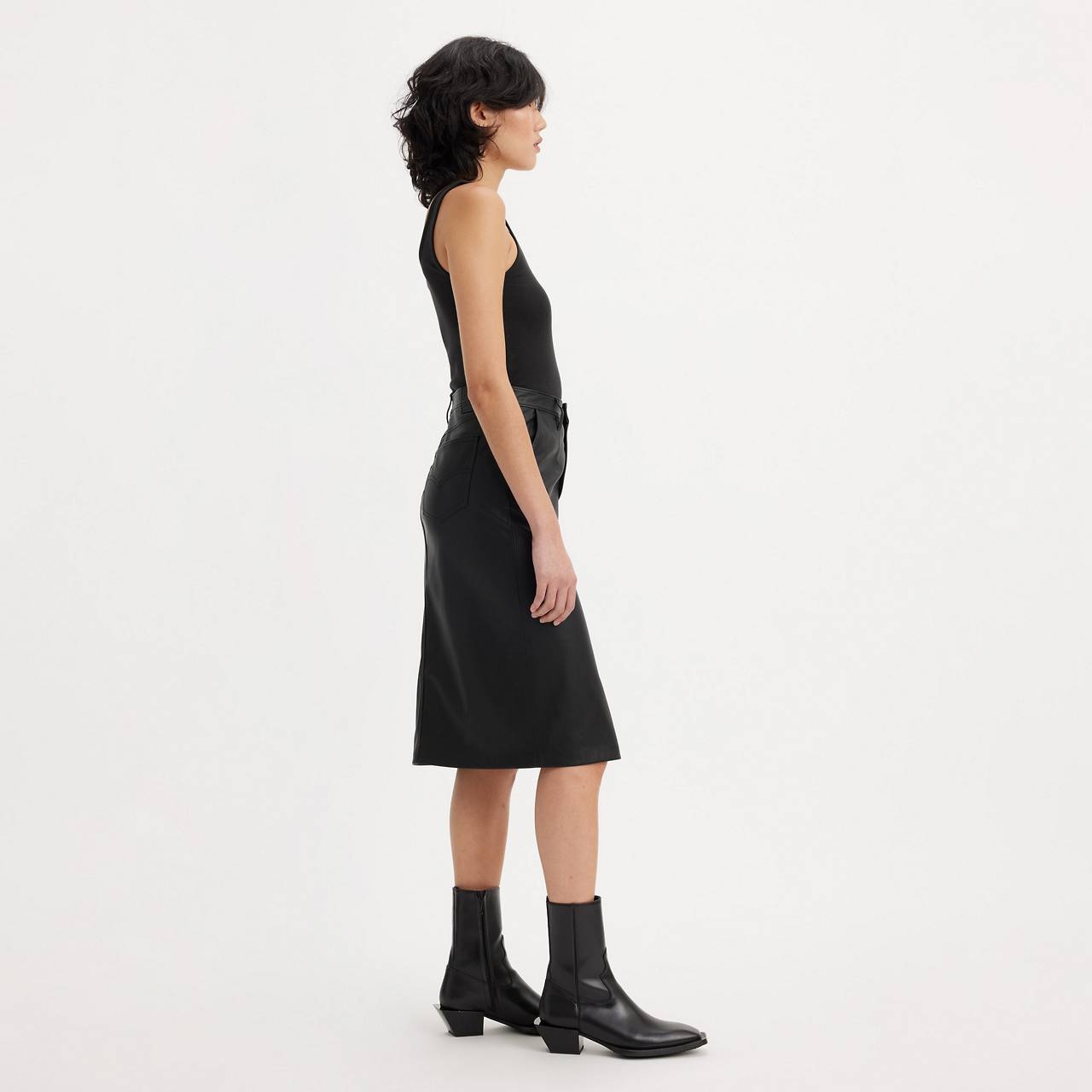 FAUX LEATHER ICON PENCIL SKIRT - 6