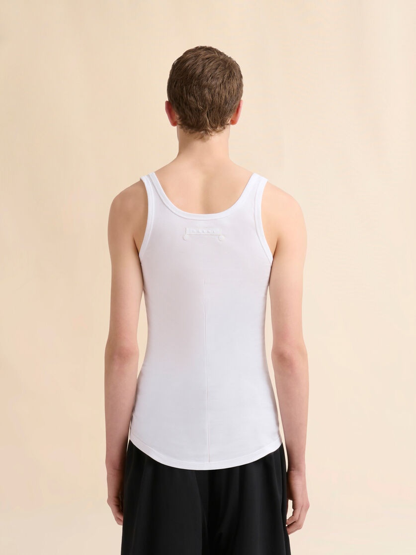 WHITE COTTON TANK TOP WITH FAWN PRINT - 3
