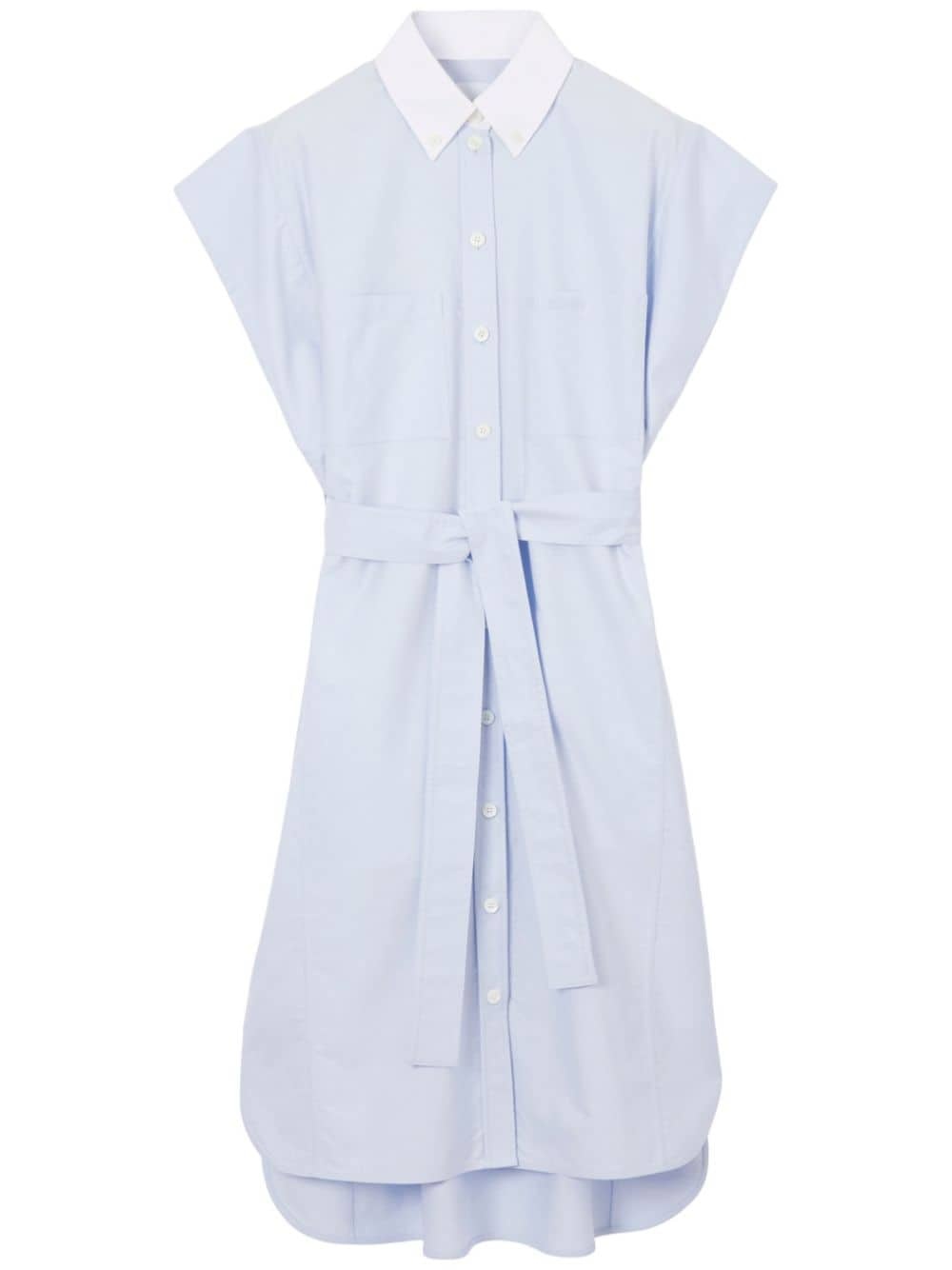 belted cotton shirt dress - 1