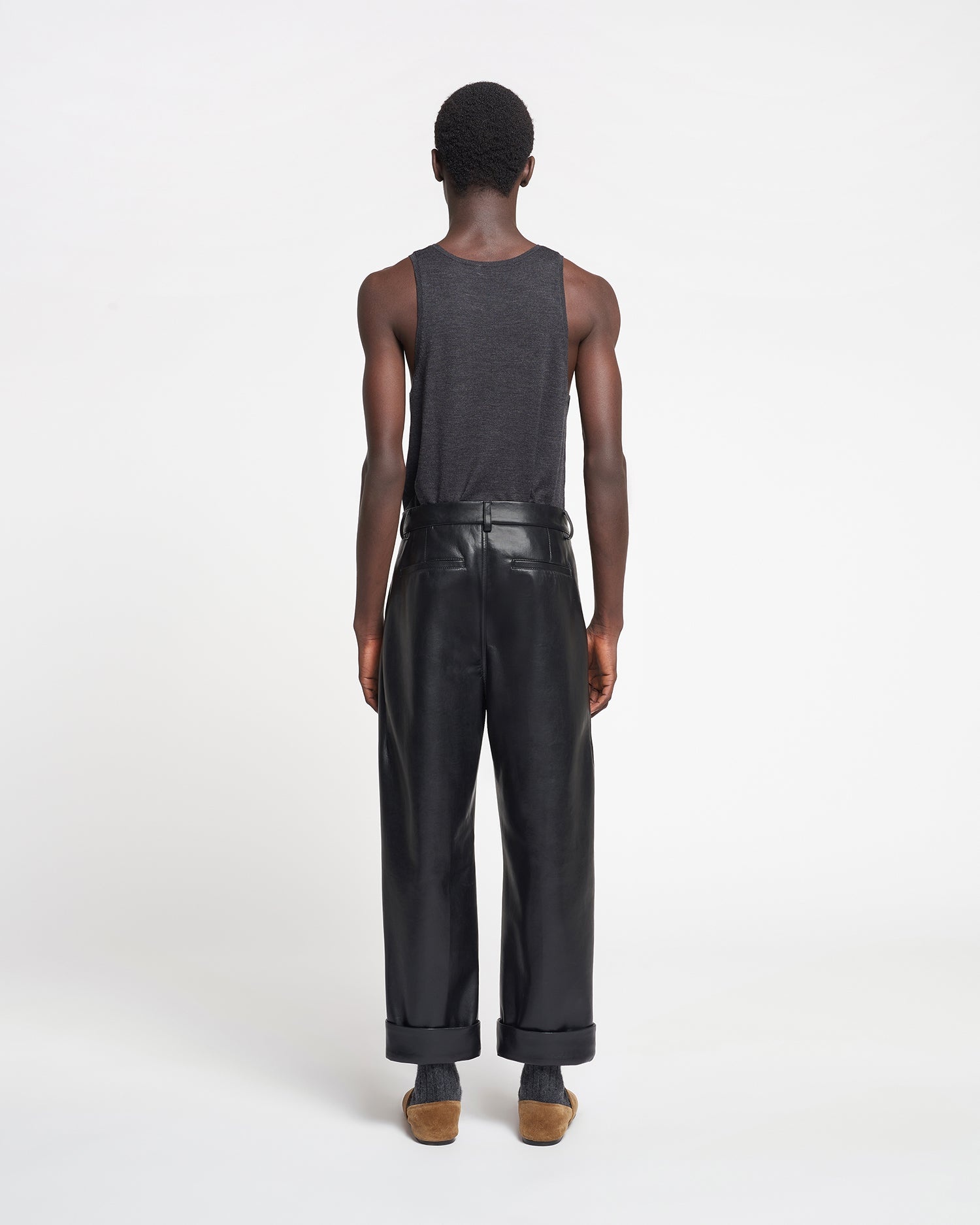 Regenerated Leather Tapered Pants - 5