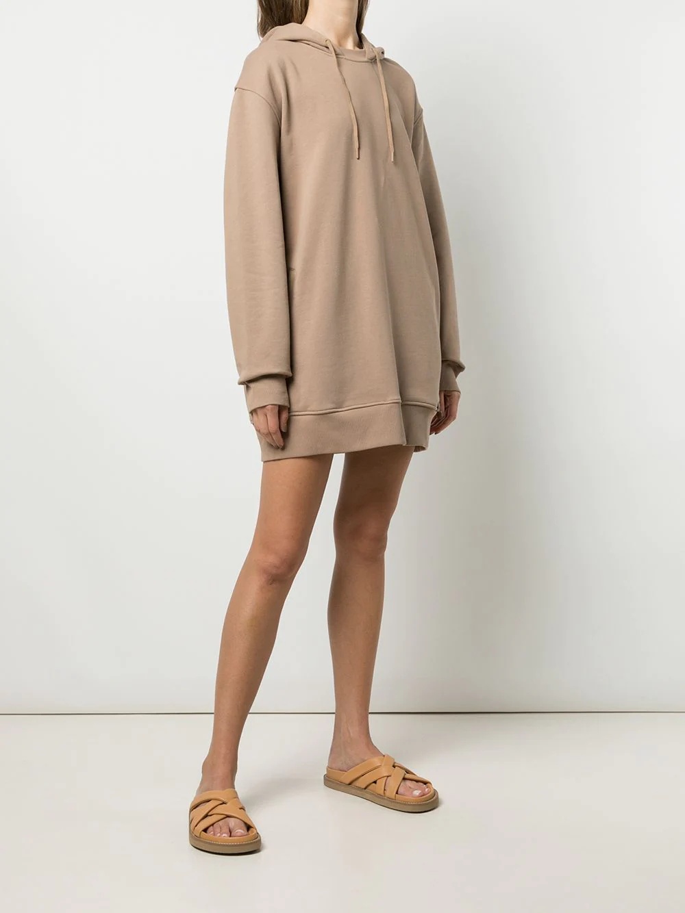 drawstring-hooded dress - 3