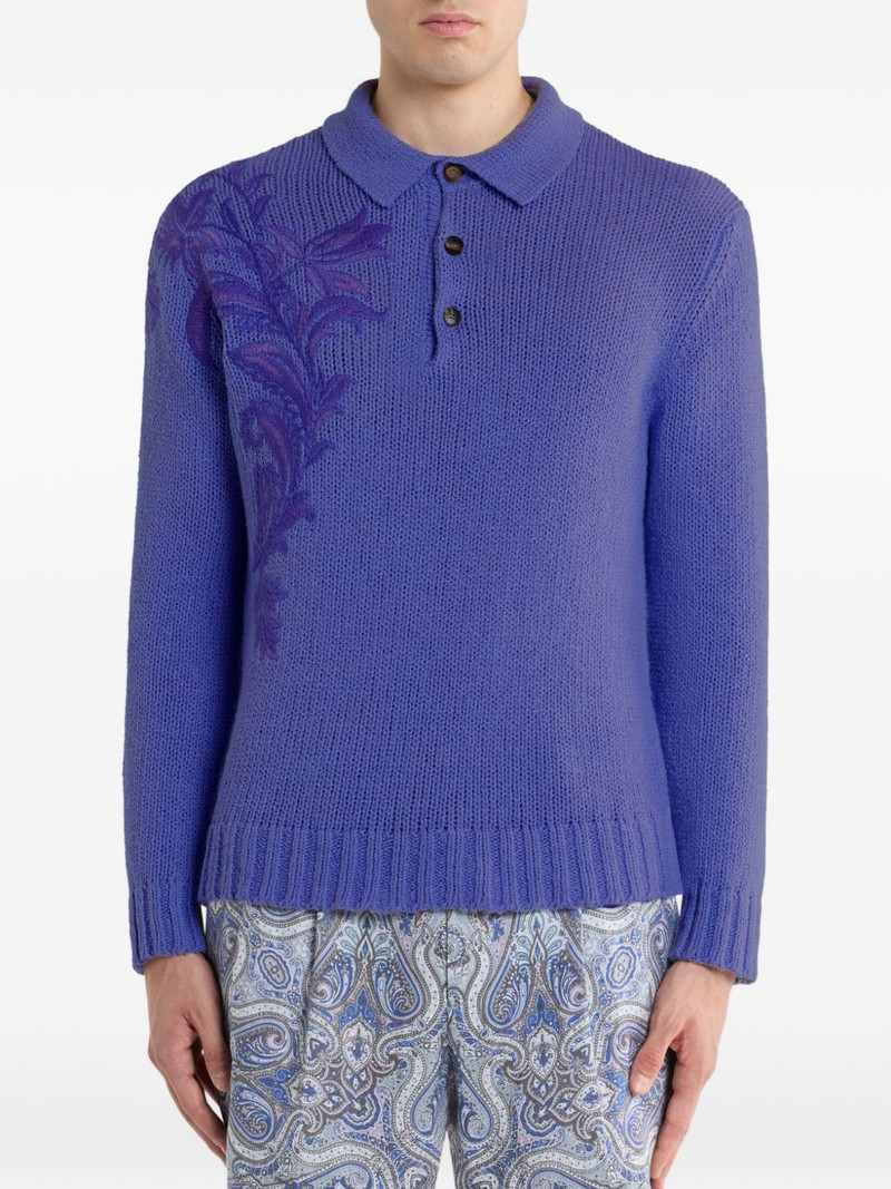 floral-embroidered polo shirt 3
