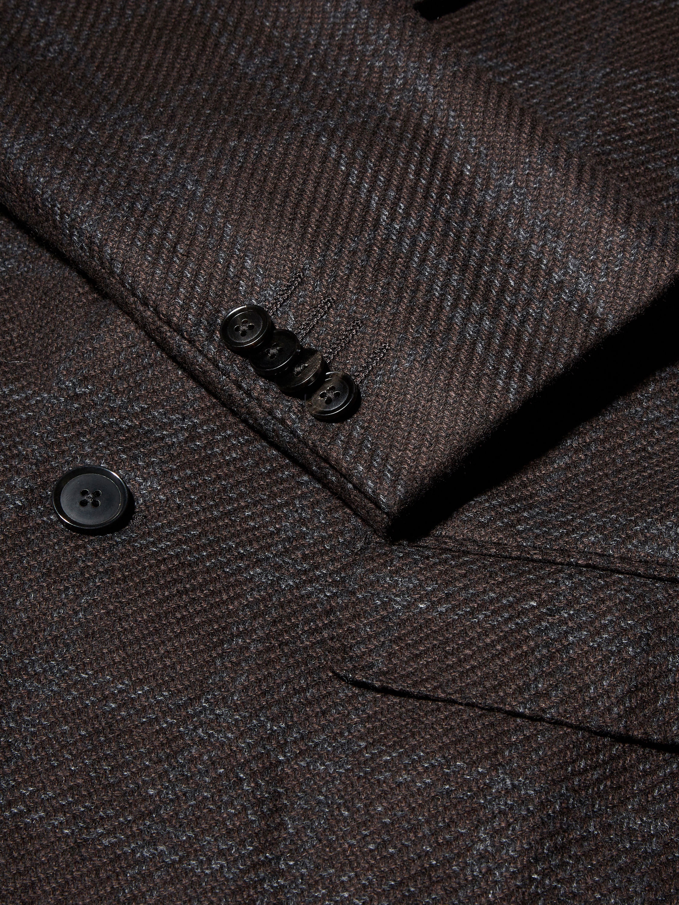 DARK BROWN AND GREY OASI CASHMERE JACKET - 3