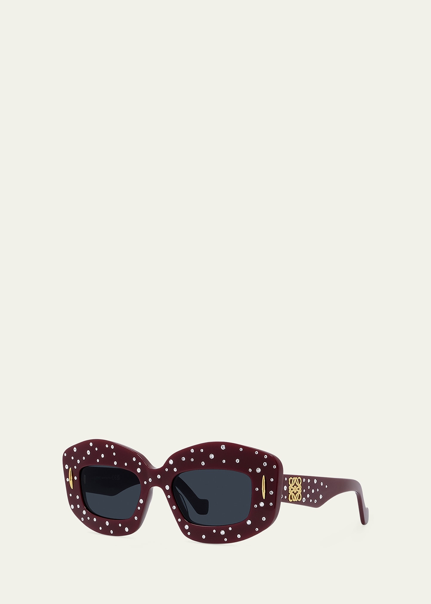 Starry Night Red Acetate Rectangle Sunglasses - 2