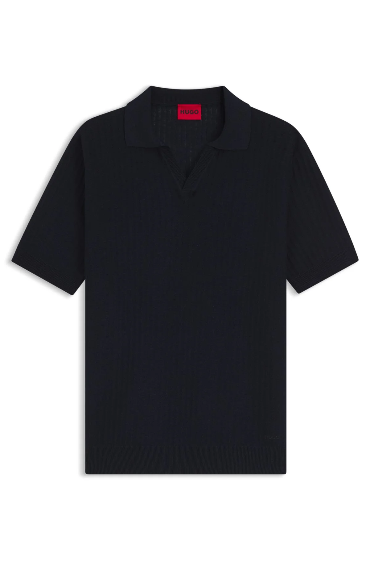 JOHNNY-COLLAR KNIT POLO IN A COTTON-LINEN JACQUARD - 1