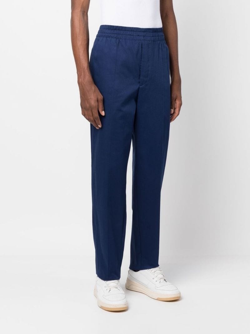 cotton straight-leg trousers - 3