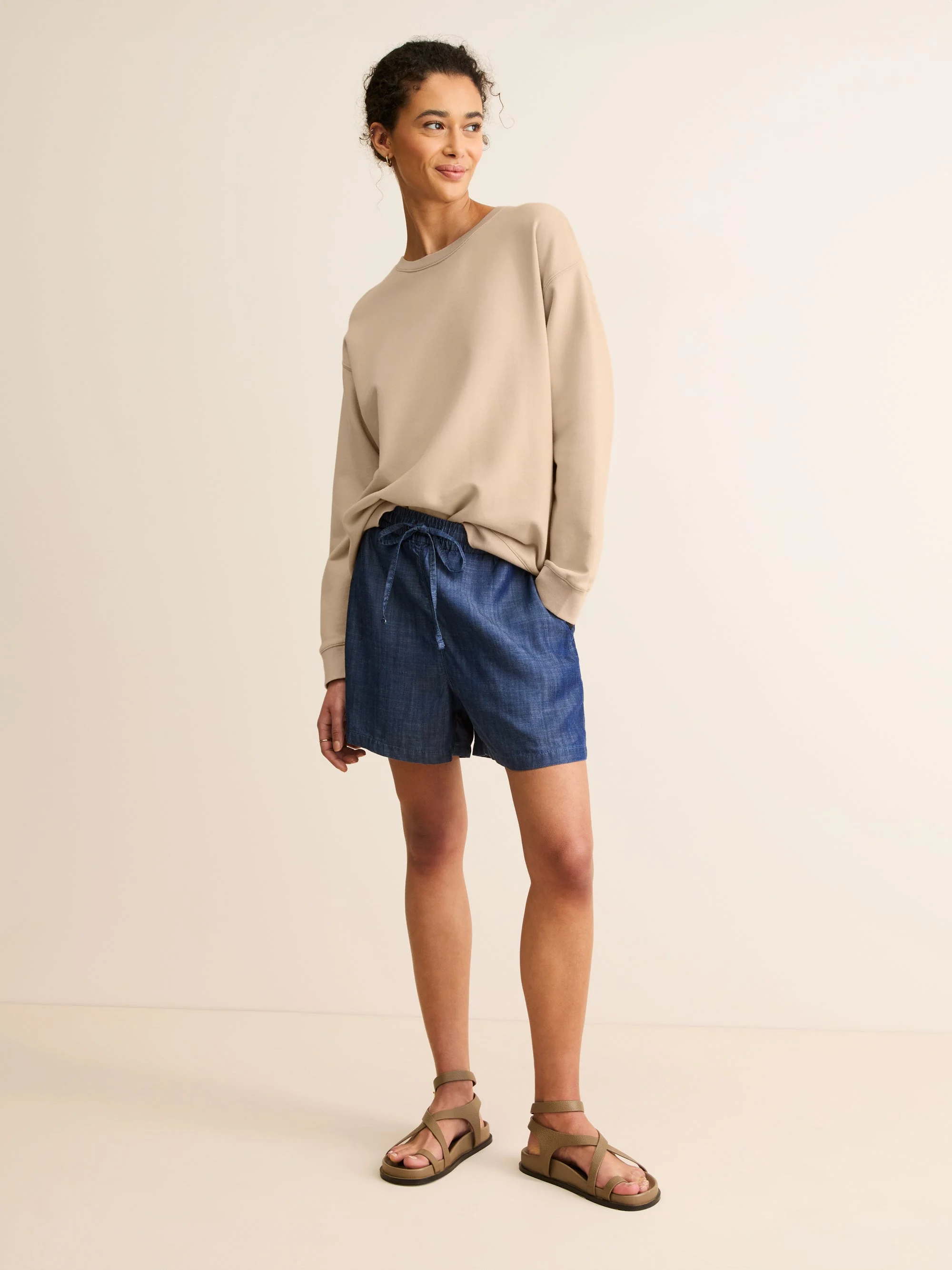 Women's Sweatshirt Quinn Cotton Modal Beige Pink - 1