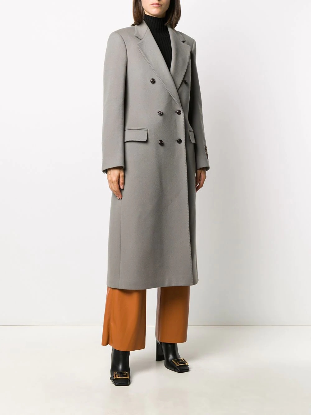 double-breasted wool coat - 3