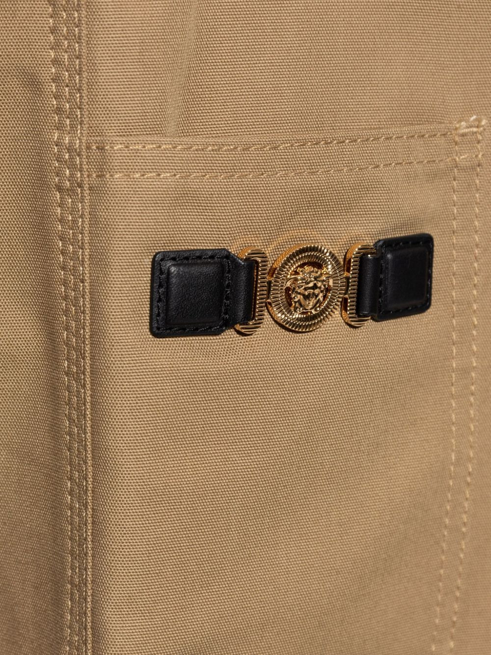 buckle-detail cotton trousers - 5