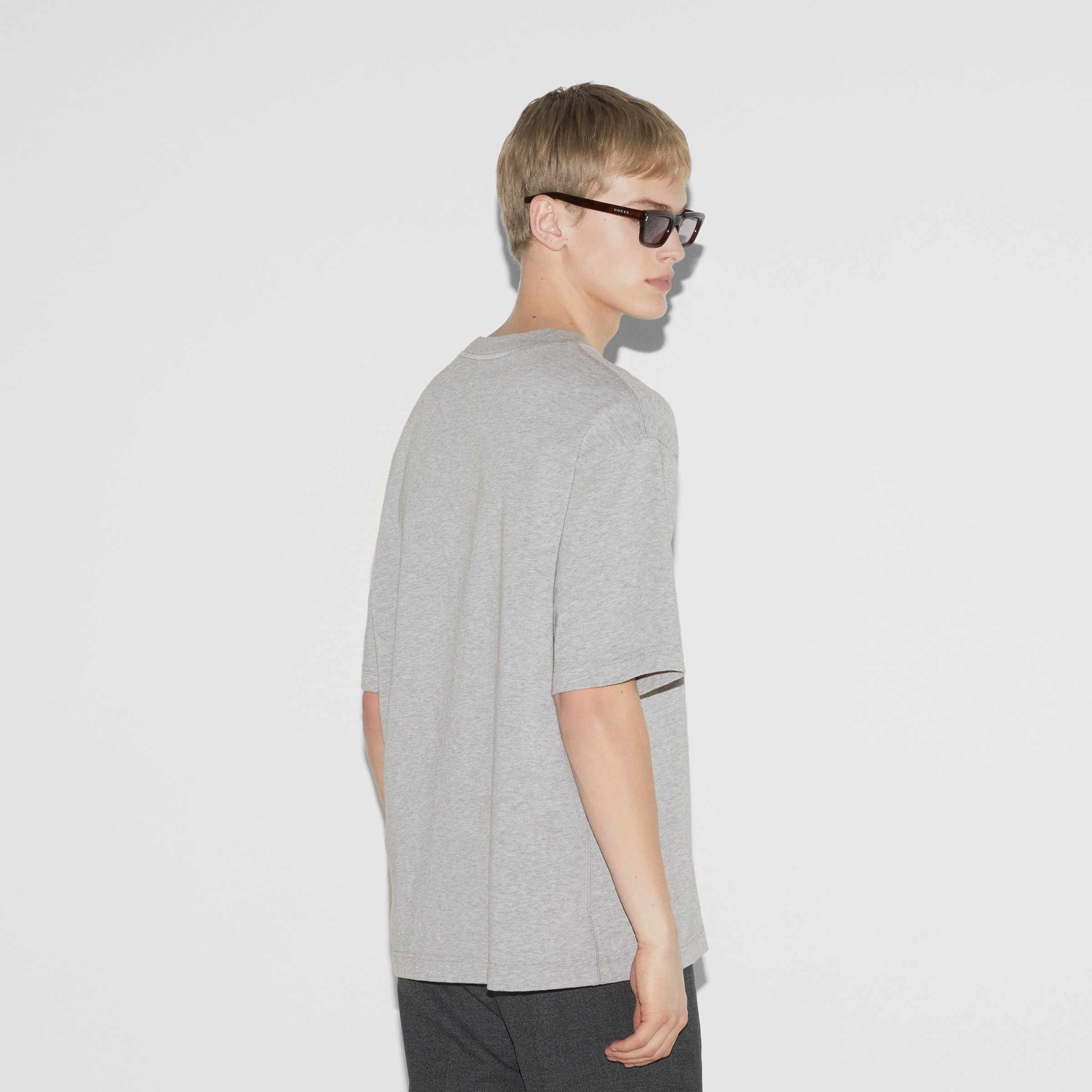 Cotton jersey T-shirt with Gucci print - 4