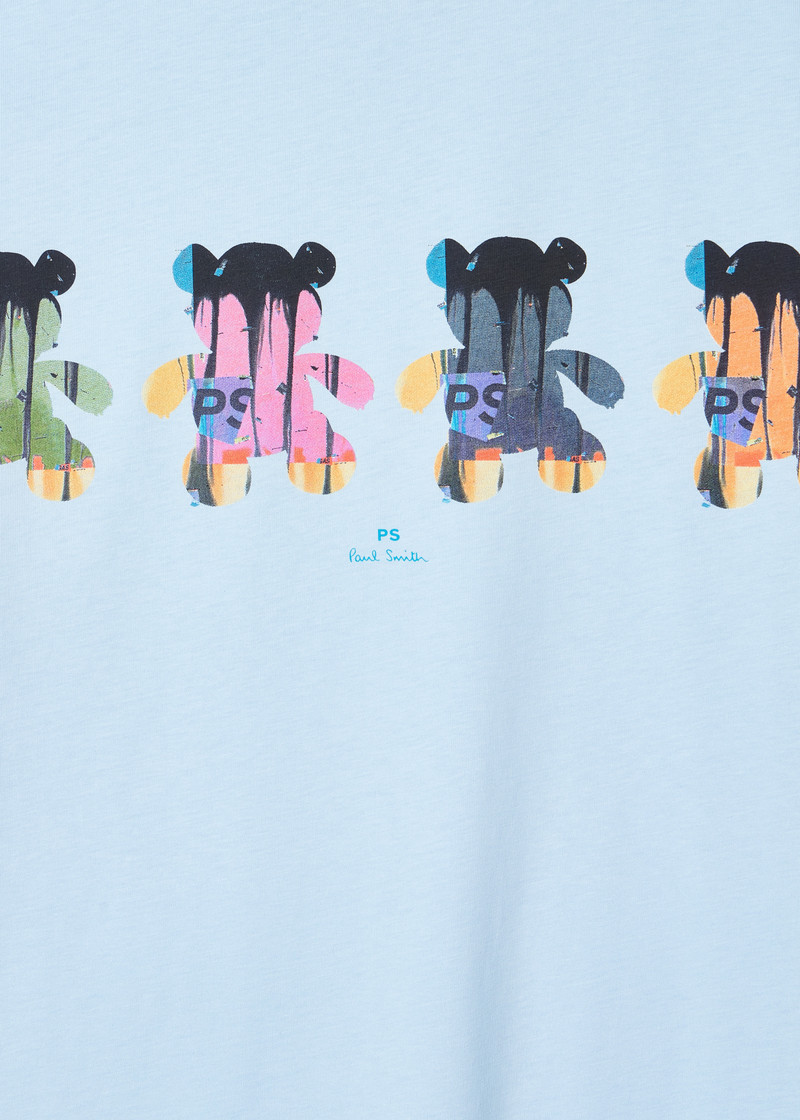 Paul Smith Sky Blue 'Teddy Bear' Print T-Shirt outlook