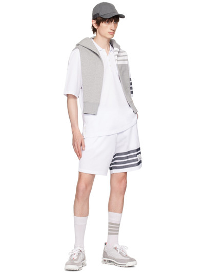 Thom Browne White 4-Bar Shorts outlook
