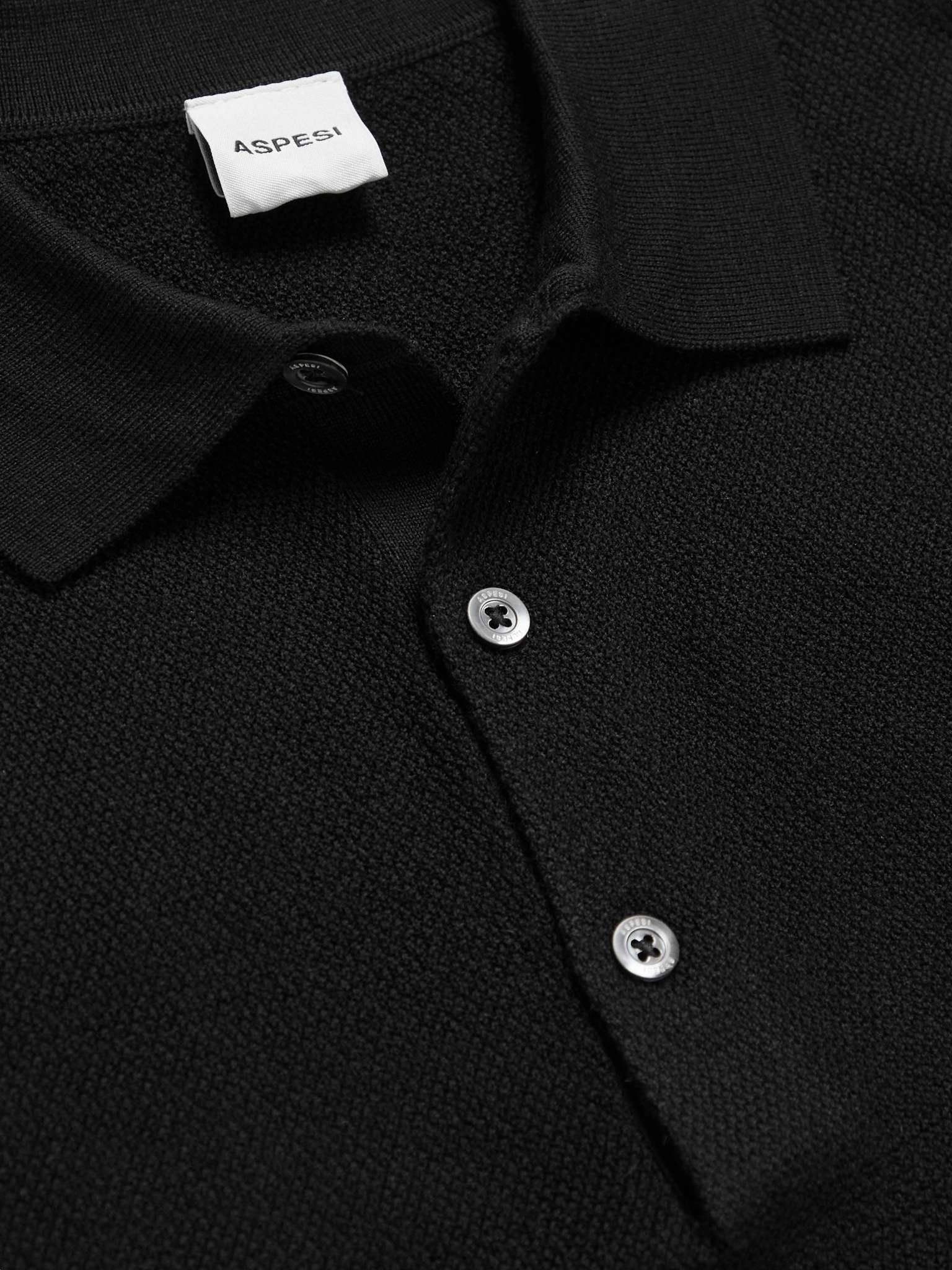 Textured Wool Polo Shirt - 5