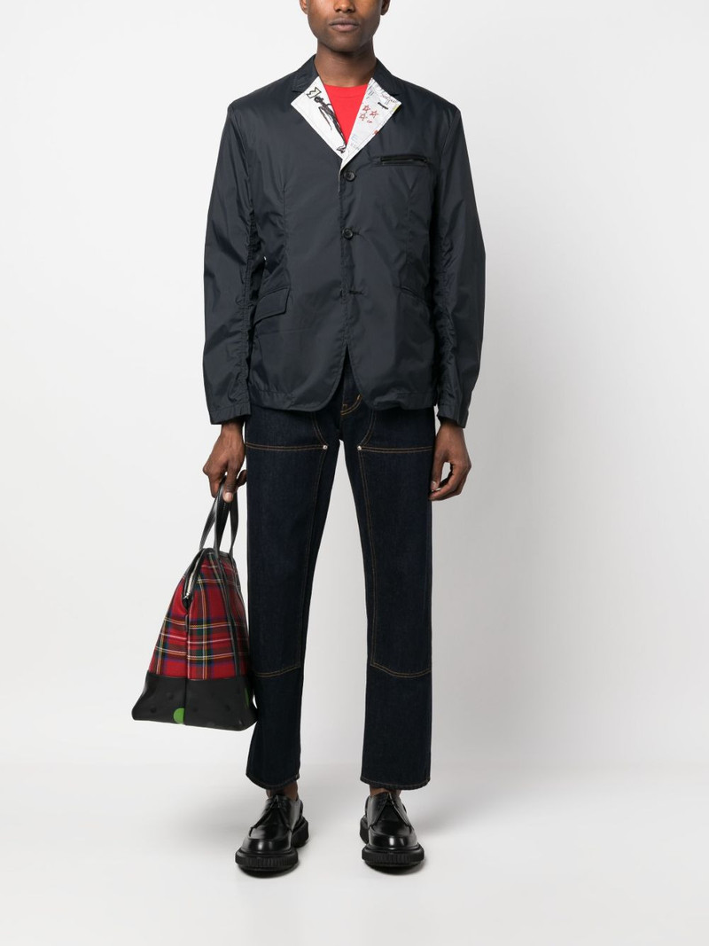 Junya Watanabe MAN single-breasted sketch-print blazer outlook
