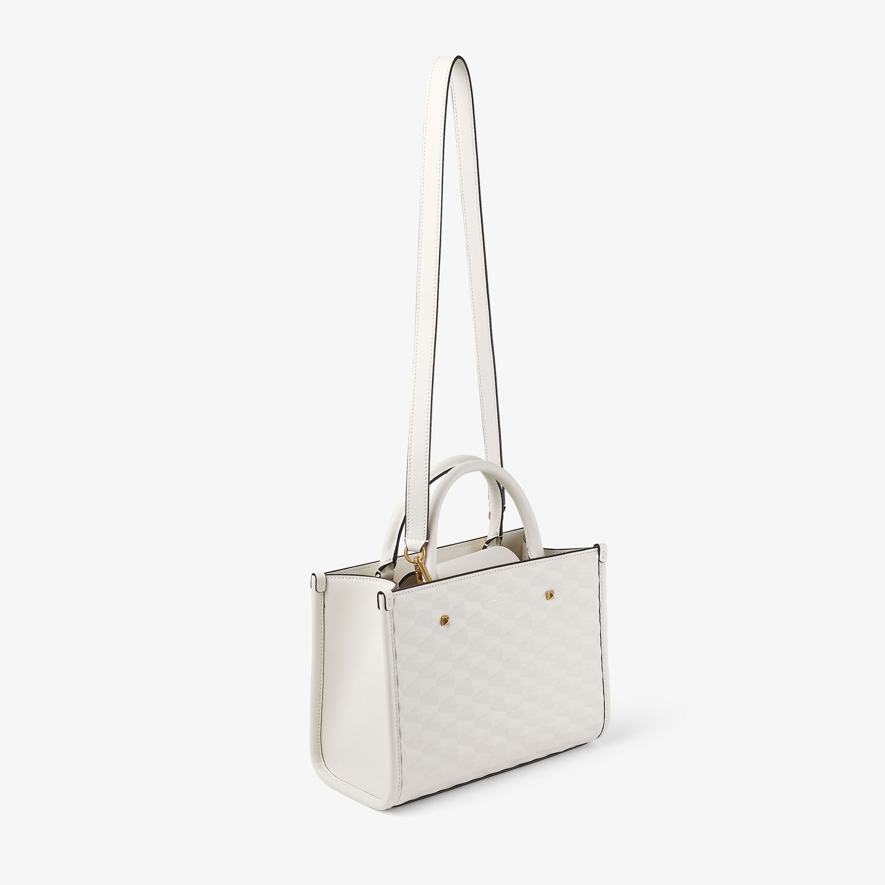 Avenue S Tote
White Diamond Embossed 3D Leather Tote Bag - 6