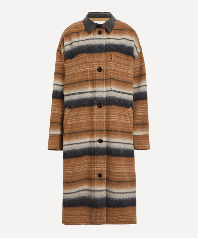 Djila Striped Wool Overshirt Coat - 1