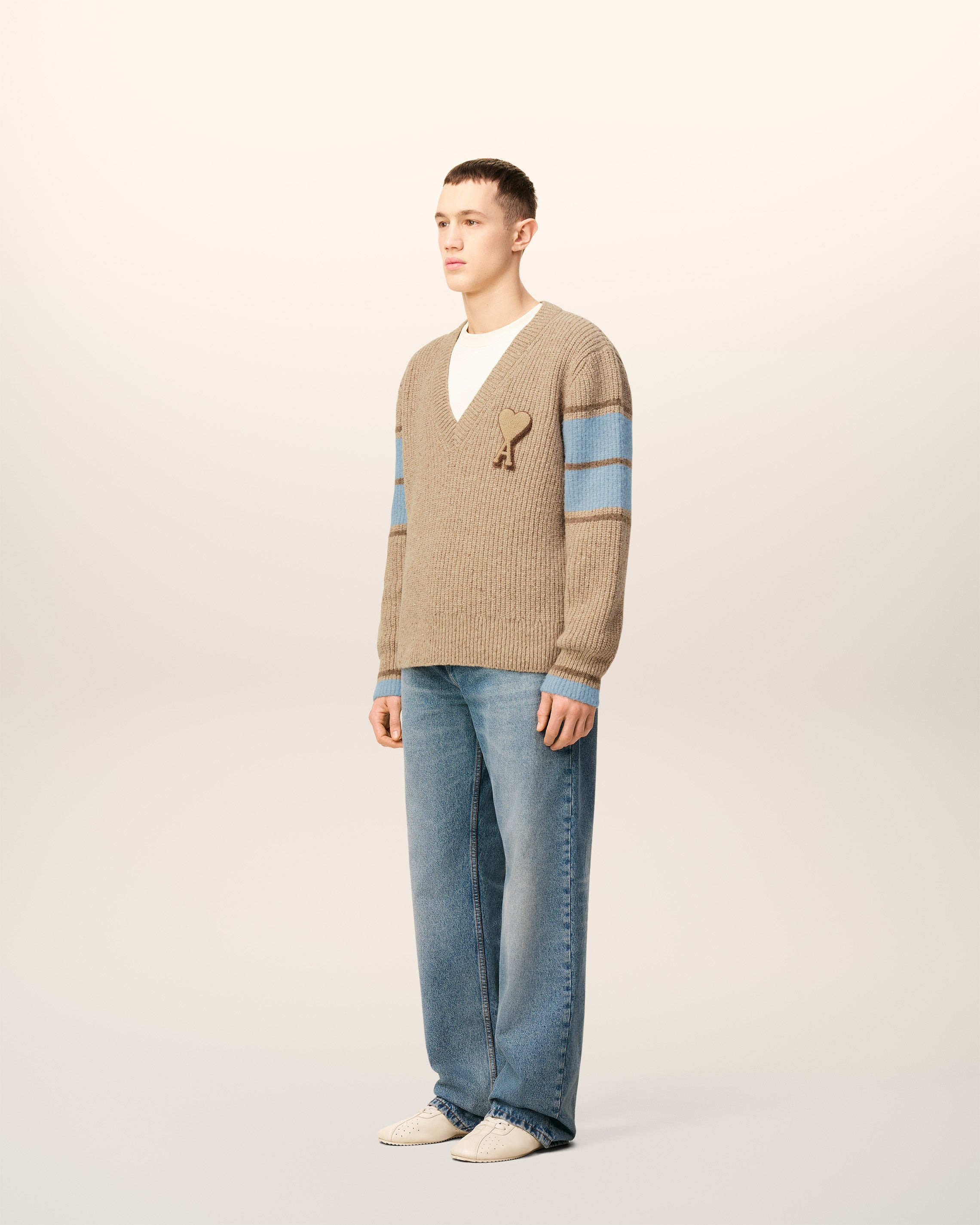 BROWN WOOL COLLEGE SWEATER - 6
