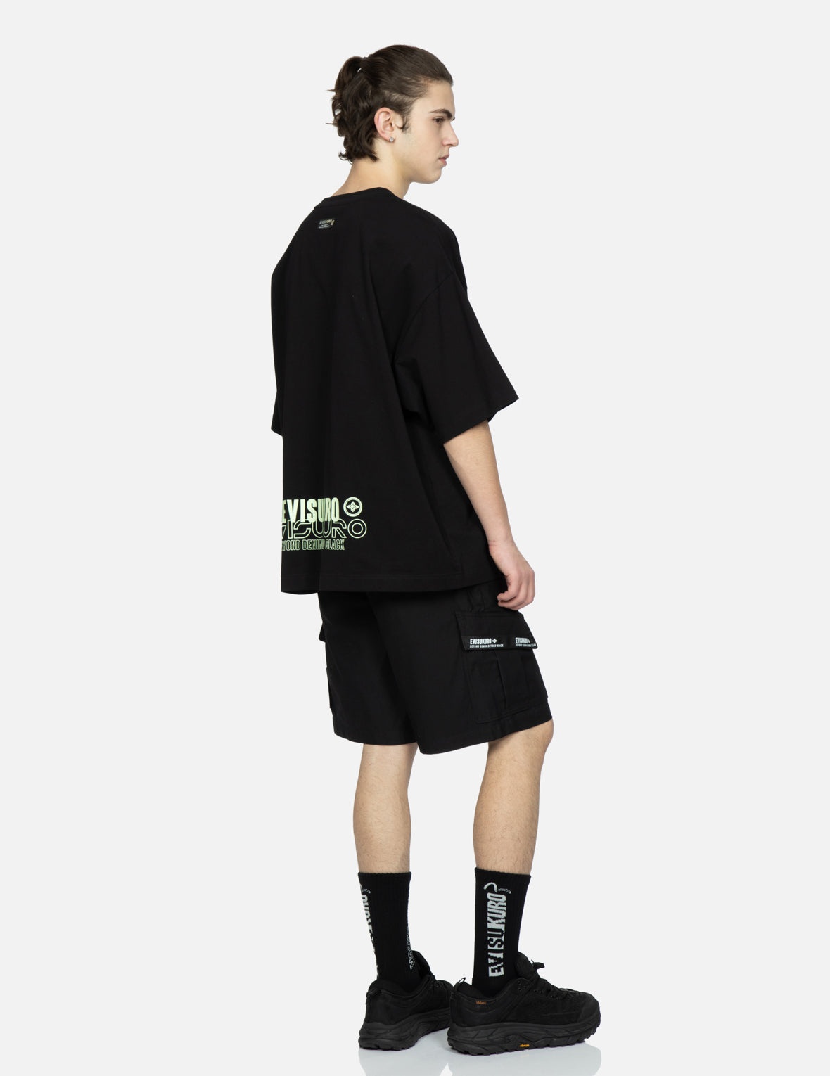 Logo Tape Patching Cargo Shorts - 4