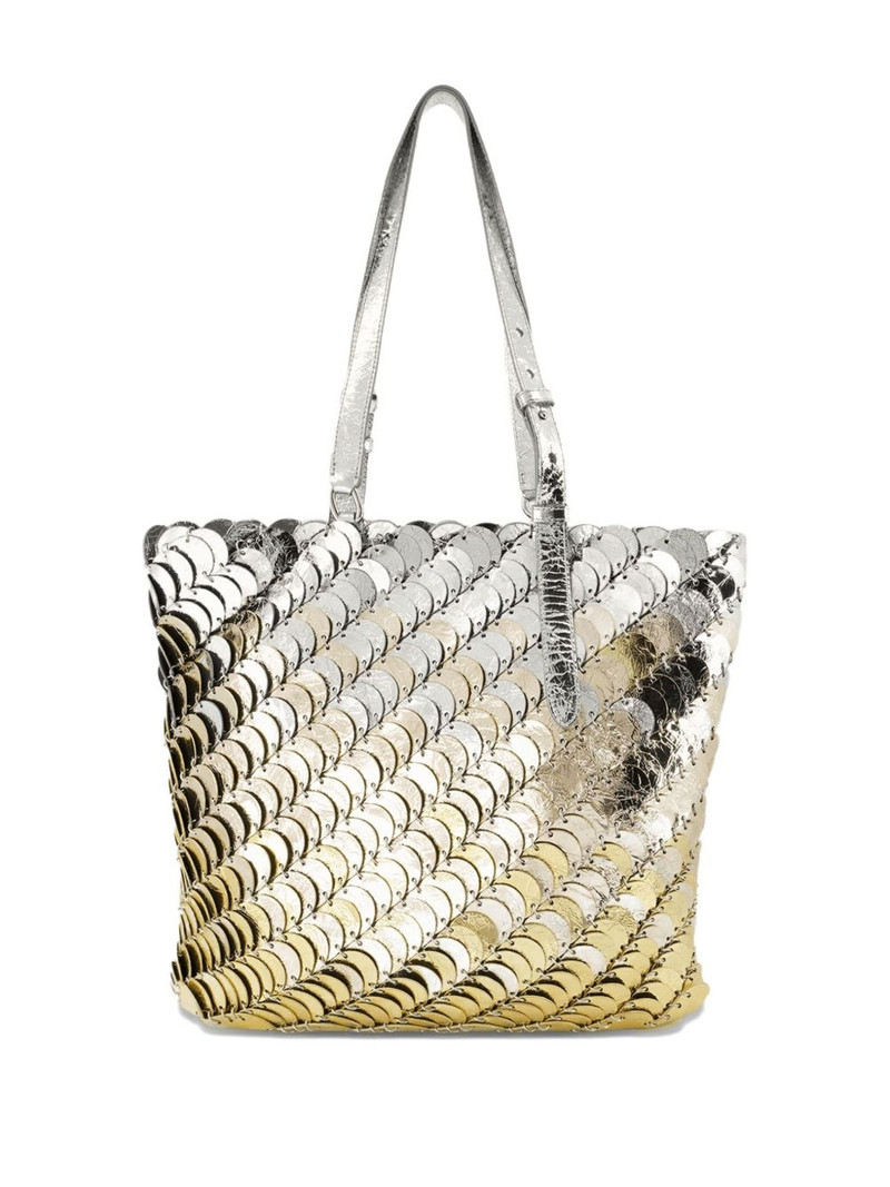 rabanne metallic chainmail tote bag outlook