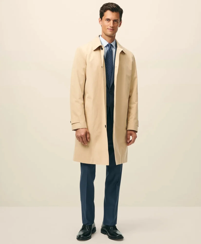 Bonded Cotton Top Coat with Removable Liner in Black Watch - 1
