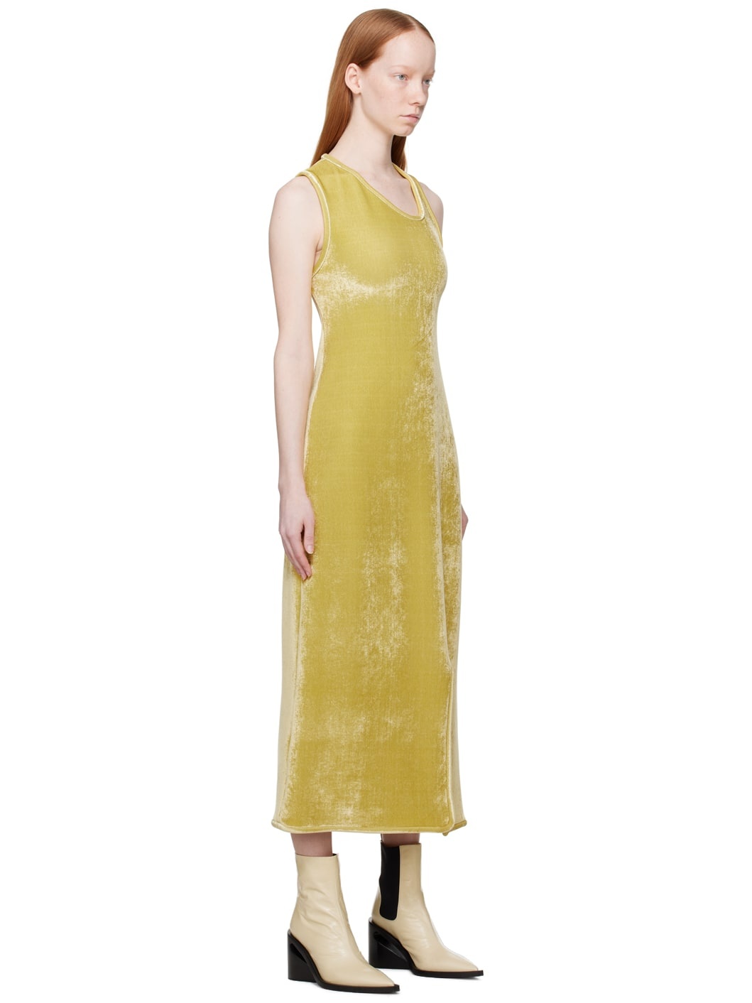 Yellow Asymmetric Midi Dress - 2