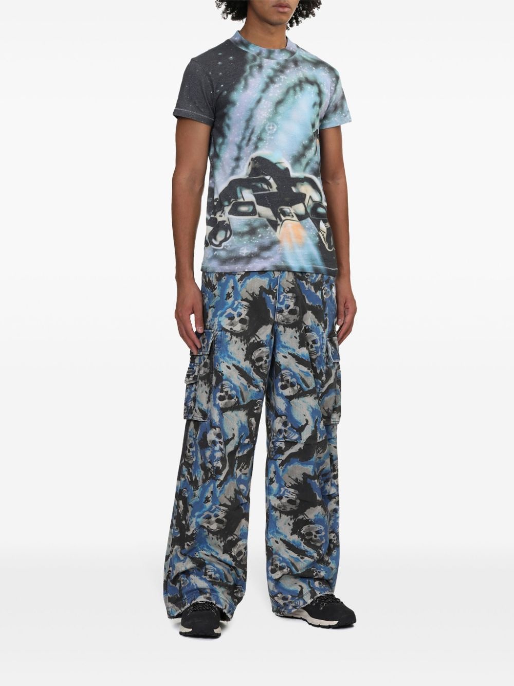 space-print t-shirt - 2
