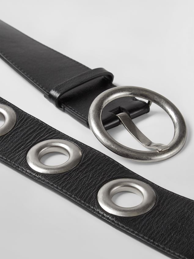 CALFSKIN BELT WITH METAL EYELETS - 3