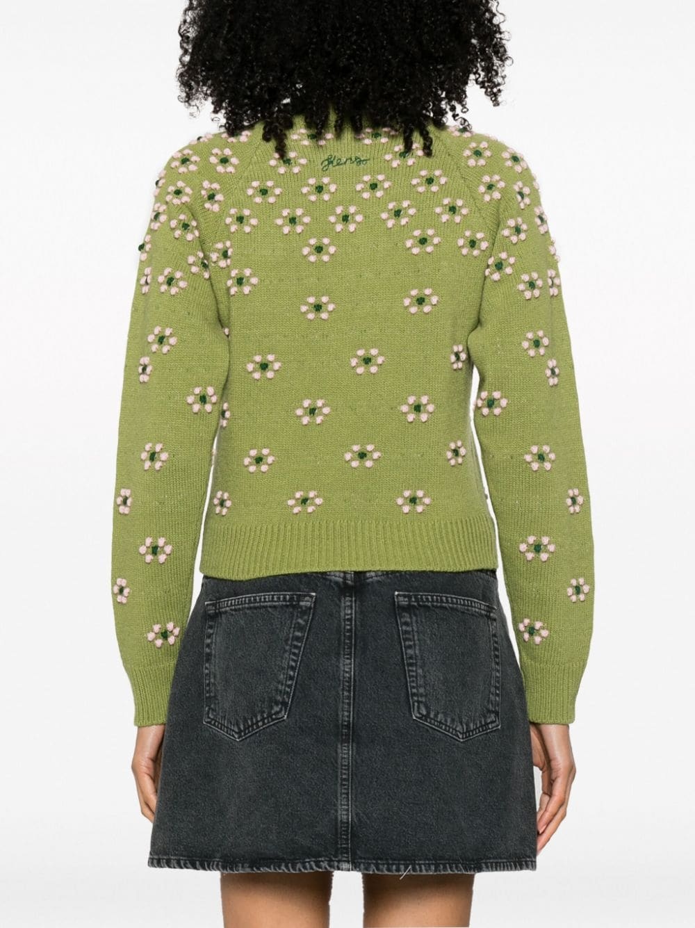 floral-embroidered wool jumper - 4