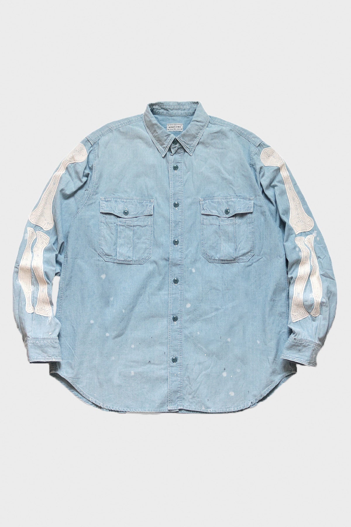 Chambray Work Shirt (BONE Embroidery) - Sax - 1