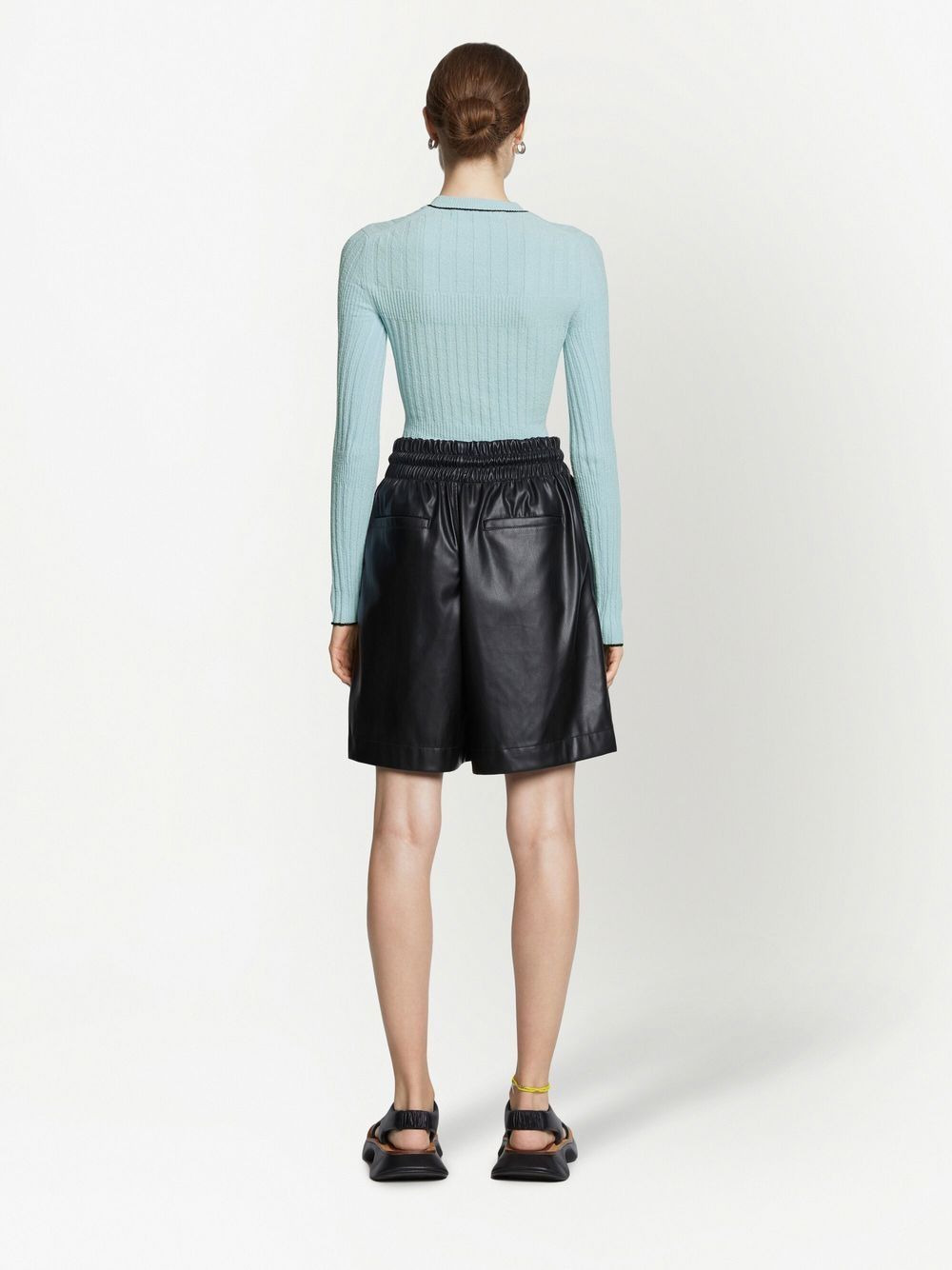 cut-out bouclé knitted top - 4