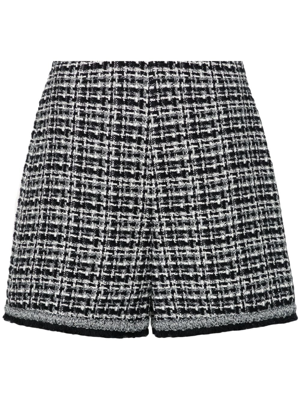 high-waist tweed shorts - 1