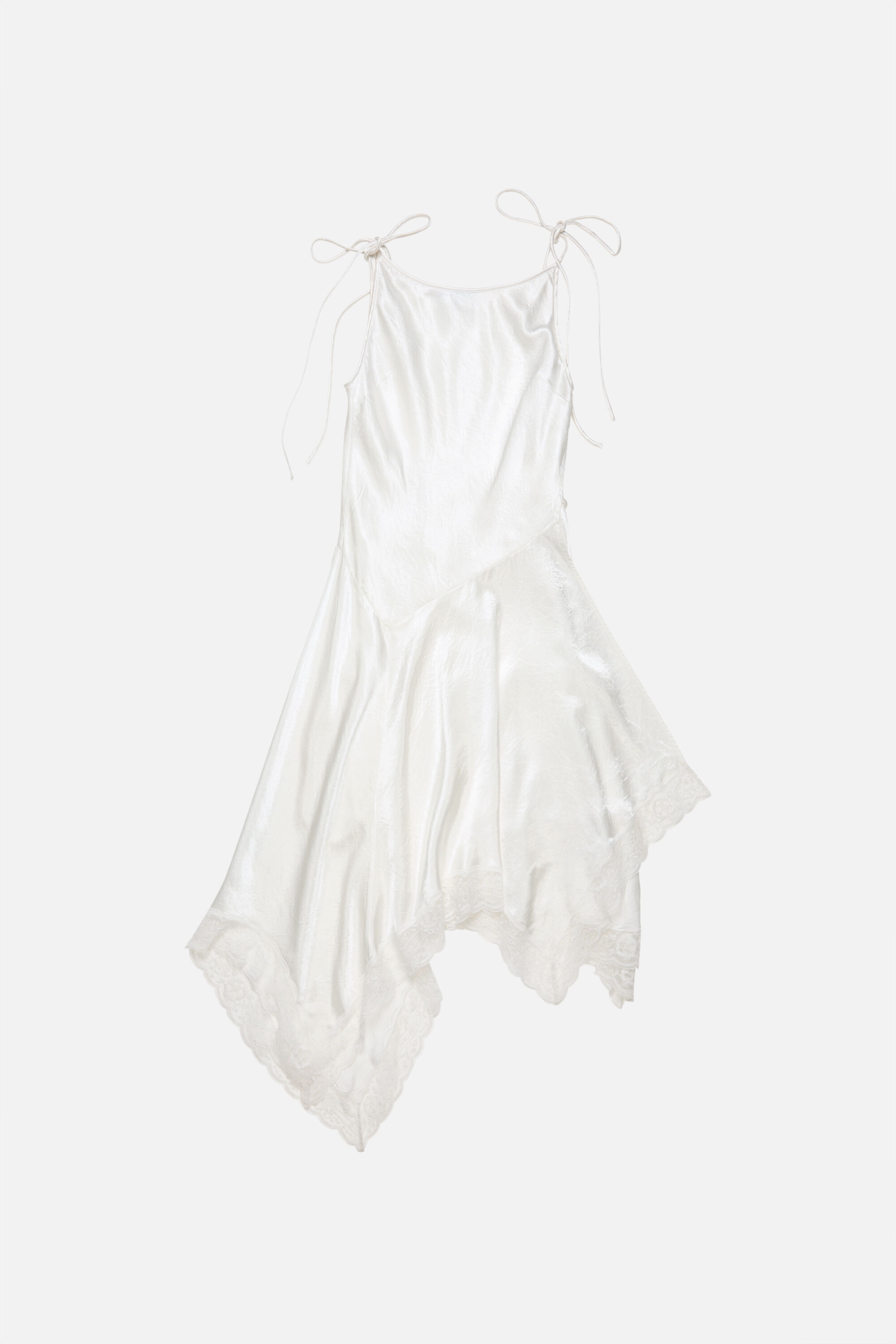 Satin lace dress - White - 6