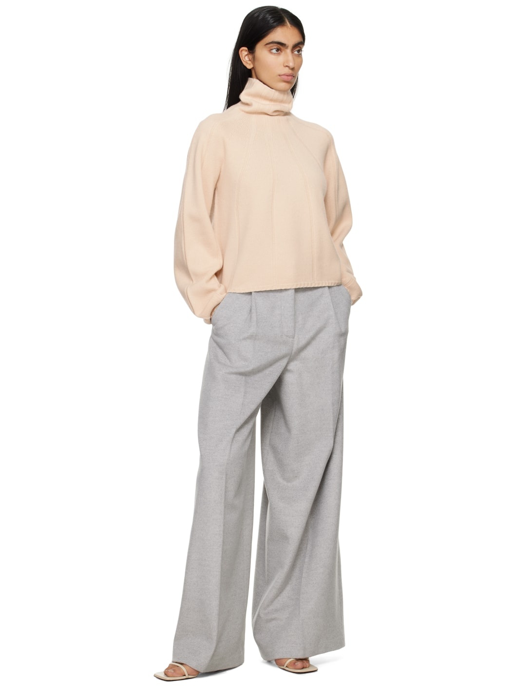 Beige Raglan Turtleneck - 4