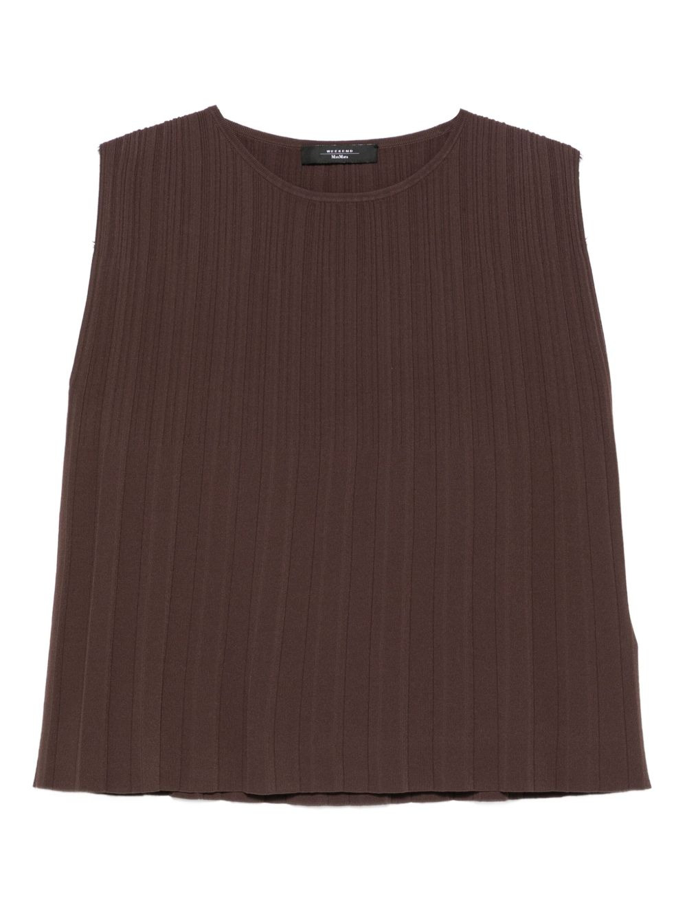 pleated sleeveless top - 1