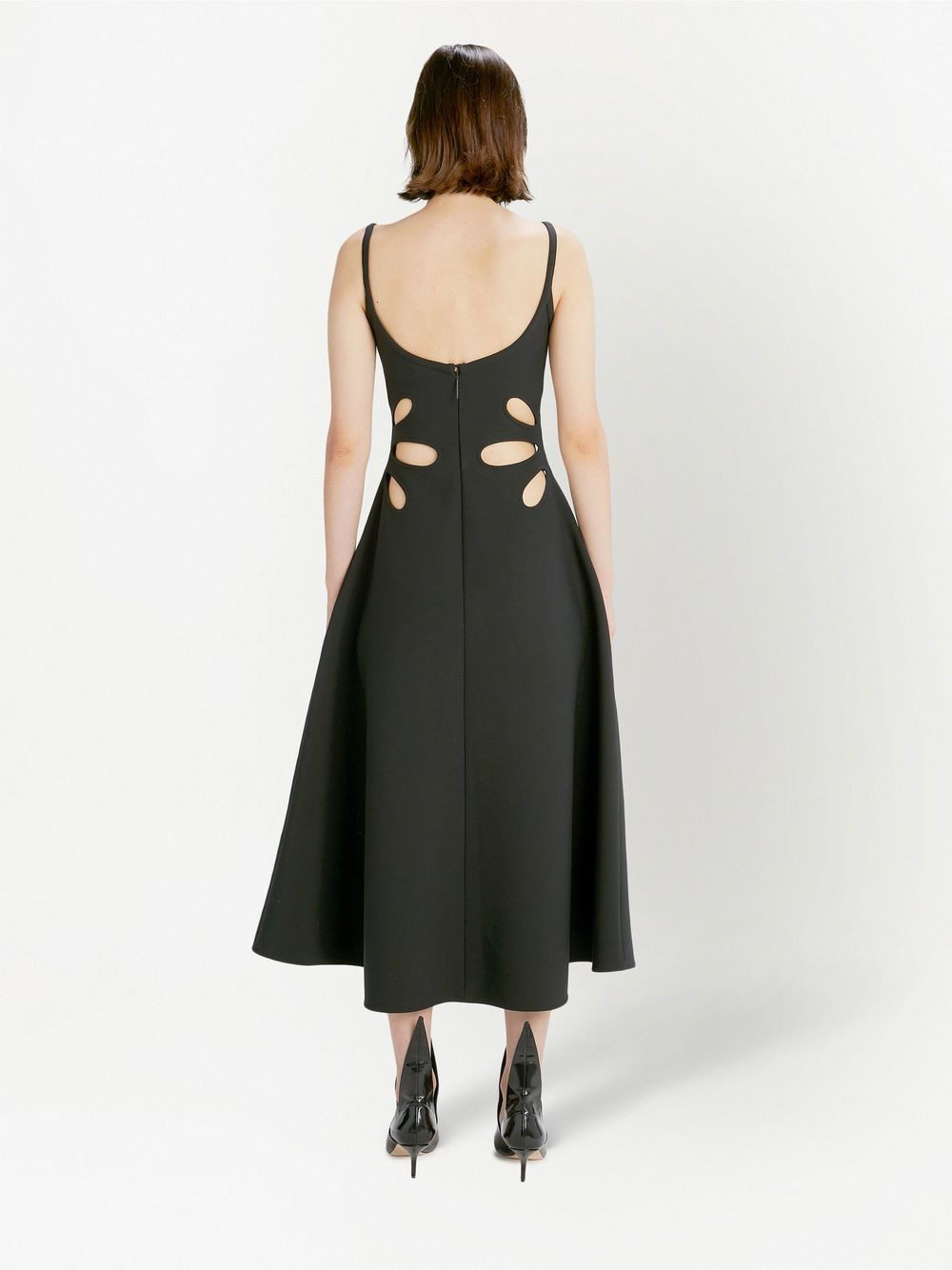 petal cut-out detail dress - 3
