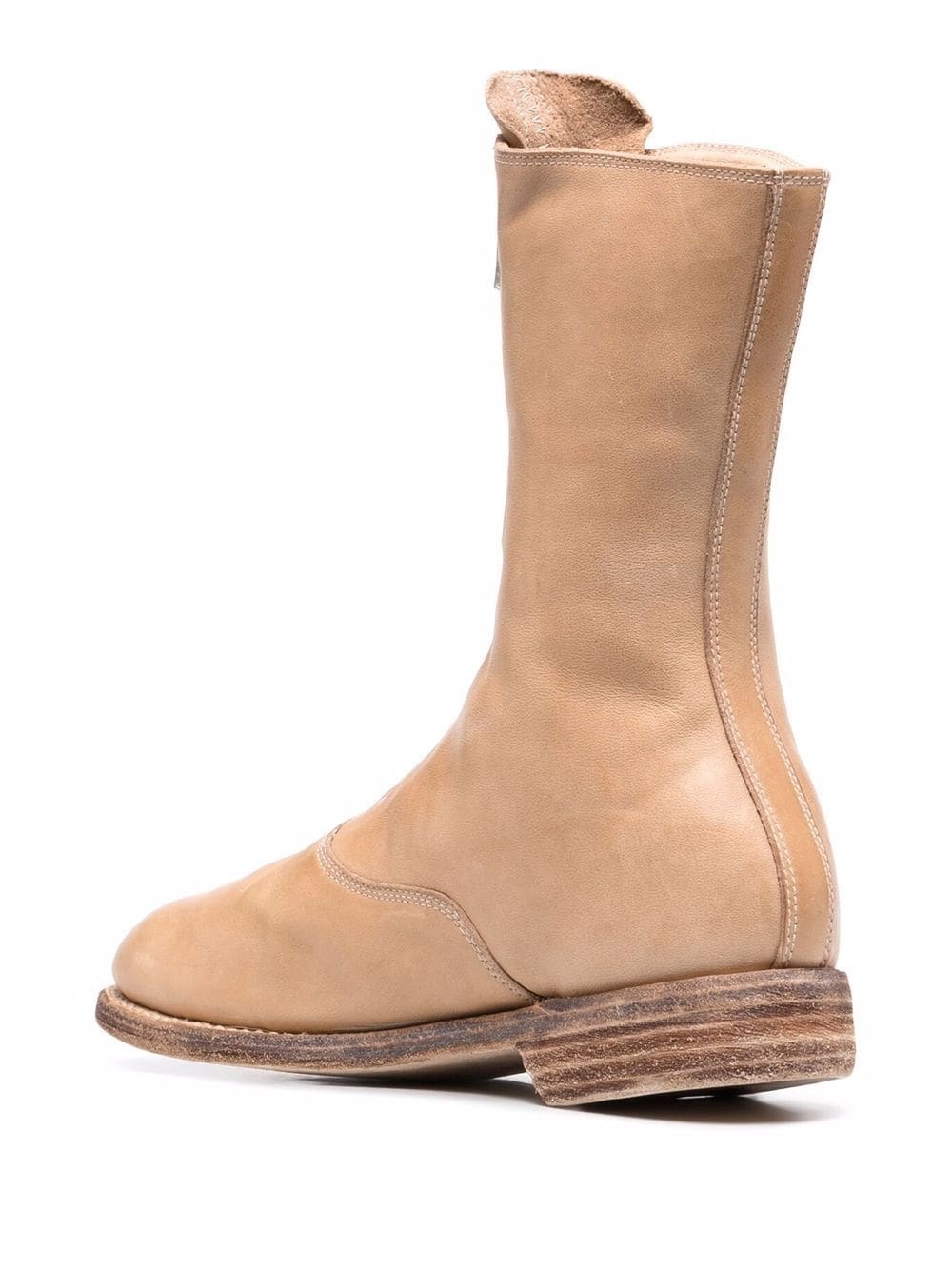 zip-up leather boots - 5