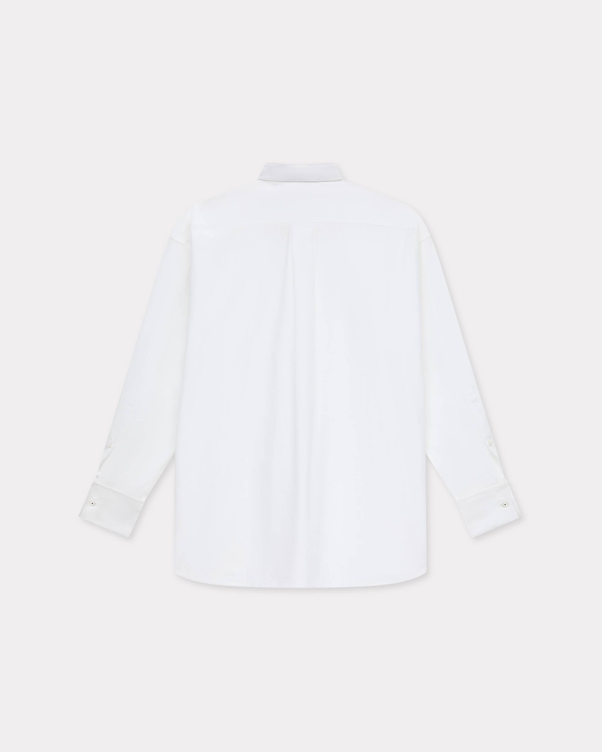 Stand collar oversized shirt in cotton poplin - 2