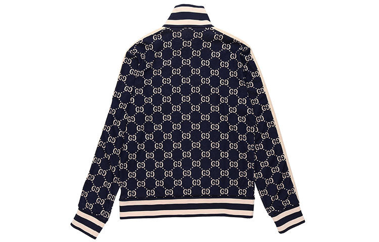 Gucci Classic GG Cotton Jacquard Zipper Jacket 'Blue' 496919-X9V05-4245 - 2